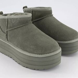 UGG Ultra Mini Platform Women's Boots - Moss Green